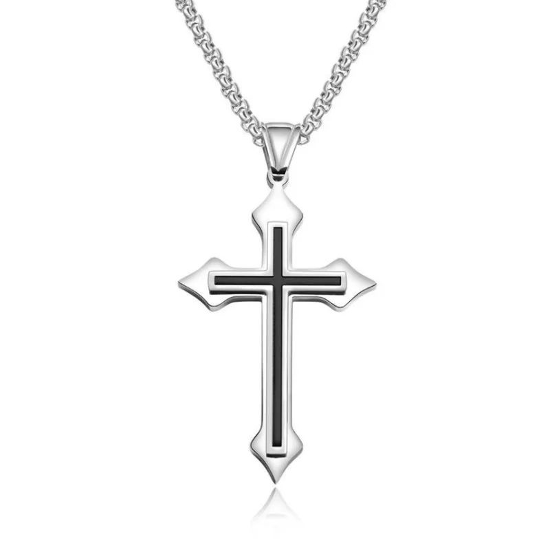 Punk Male Female Cross Pendant Necklace Dainty Silver Color Chain Necklaces For Women Men Simple Black Enamel Wedding Jewelry
Punk Male Female Cross Pendant Necklace Dainty Silver Color Chain Necklaces For Women Men Simple Black Enamel Wedding Jewelry