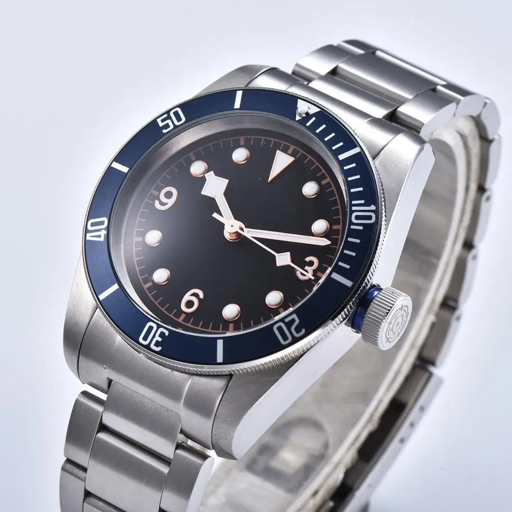 Watch machinery fashion sterile black dial automatic 41mm movement luminous hand steel shell bracelet men's mineral glass D17 
Watch machinery fashion sterile black dial automatic 41mm movement luminous hand steel shell bracelet men's mineral glass D17