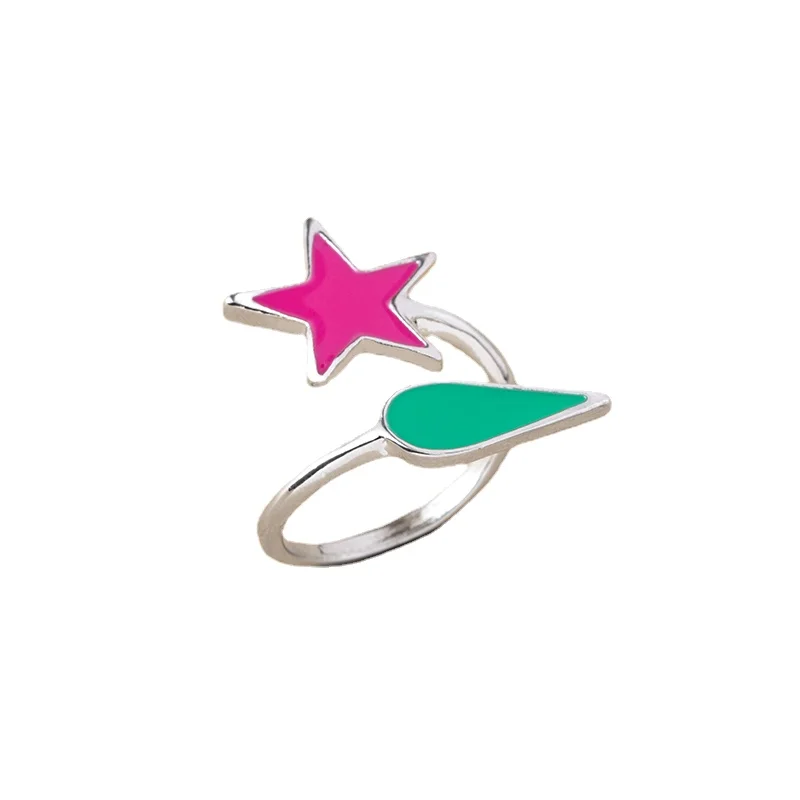 

2022 Fashion Hunter X Hunter Hisoka Ring Silver Color Teardrop Star Layered Open Ring Classic Cosplay Anime Jewelry Accessories