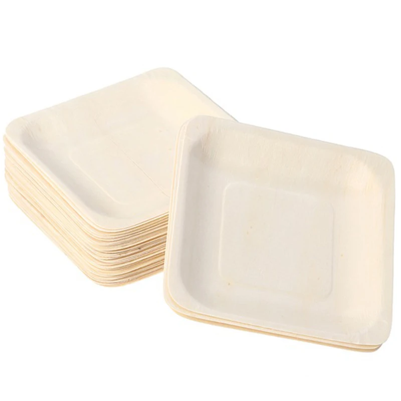 Wedding Restaurant Banquet Birthday 100Pcs Square Disposable Wooden Plate Party Plate Tableware 140X140mm 
Wedding Restaurant Banquet Birthday 100Pcs Square Disposable Wooden Plate Party Plate Tableware 140X140mm