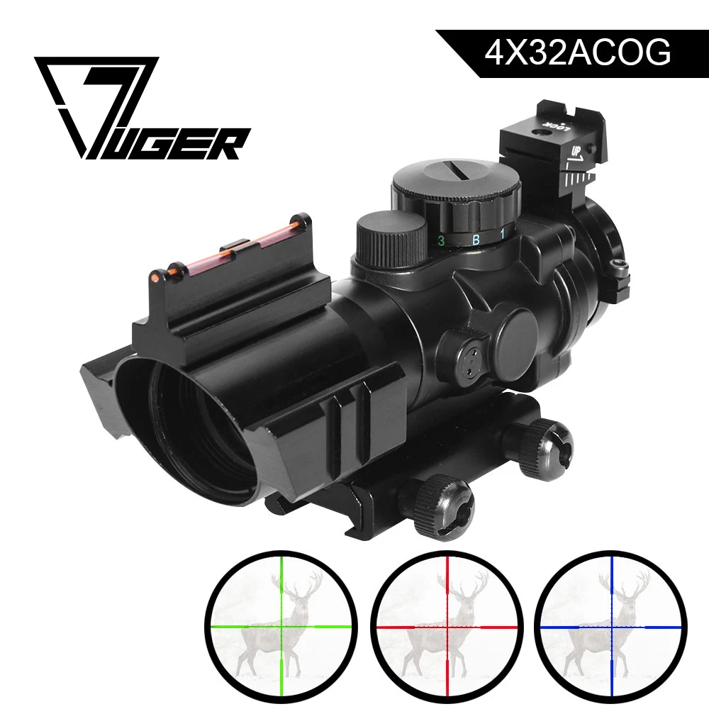 Прицел тактический LUGER acog, прицел с красной точкой 4x32, с направляющей 20 мм для страйкбола, оружия, охоты 
Прицел тактический LUGER acog, прицел с красной точкой 4x32, с направляющей 20 мм для страйкбола, оружия, охоты