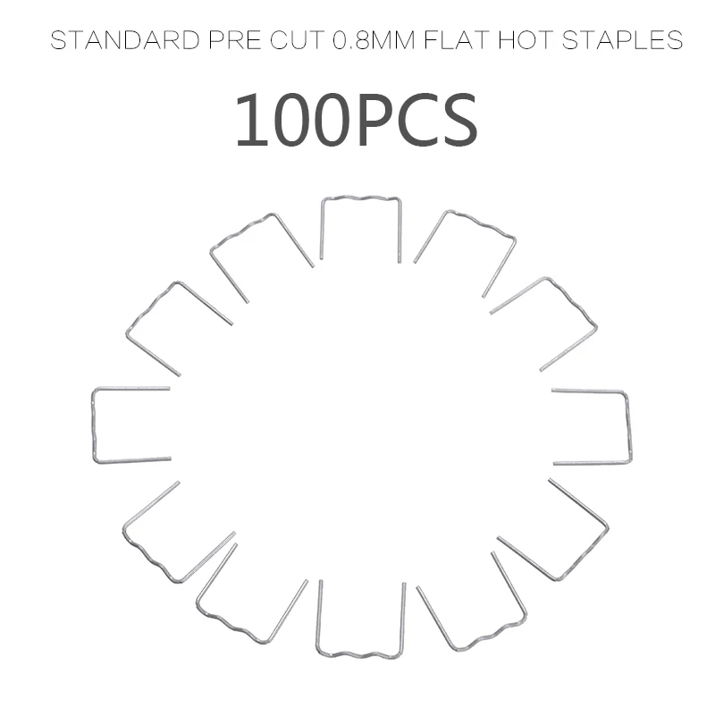 100pcs Car Auto Pre Cut 0.8mm Hot Staples For Plastic Stapler Hole Bumper Repair Hine Welder Wires Tool
100pcs Car Auto Pre Cut 0.8mm Hot Staples For Plastic Stapler Hole Bumper Repair Hine Welder Wires Tool