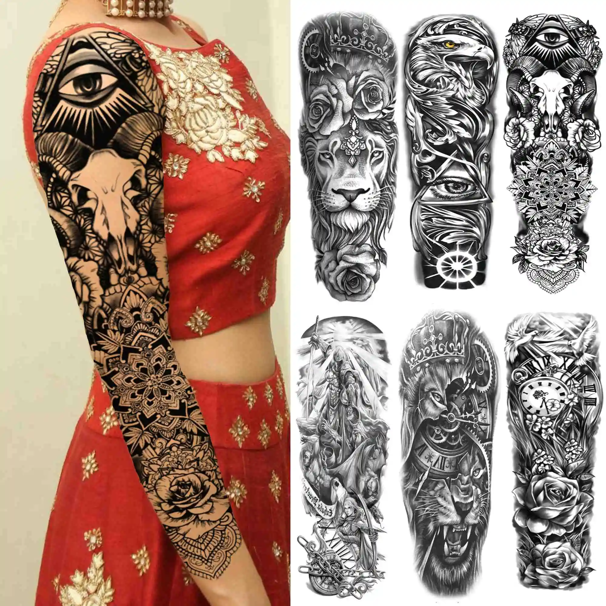 Временные татуировки для мужчин и женщин, наклейка с треугольными глазами, цветами льва, длинными рукавами, Искусственная черная фотографи...
Временные татуировки для мужчин и женщин, наклейка с треугольными глазами, цветами льва, длинными рукавами, Искусственная черная фотографи...