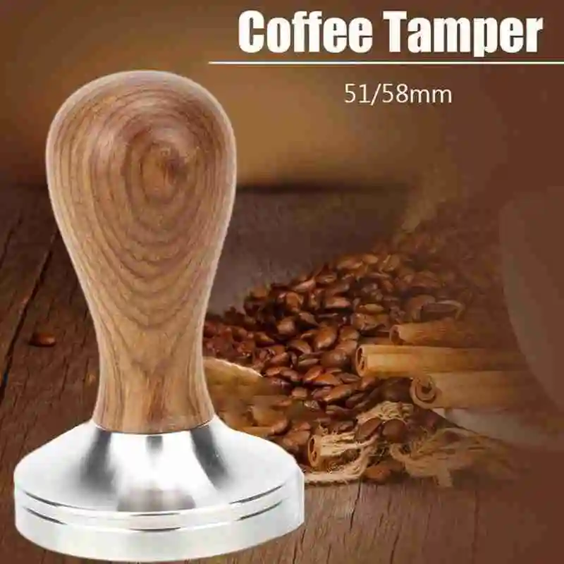 304 Steel Golden Sandalwood Handle Tamper Leopard Pattern Coffee Powder Hammer 51/58mm Tools Accessories
304 Steel Golden Sandalwood Handle Tamper Leopard Pattern Coffee Powder Hammer 51/58mm Tools Accessories