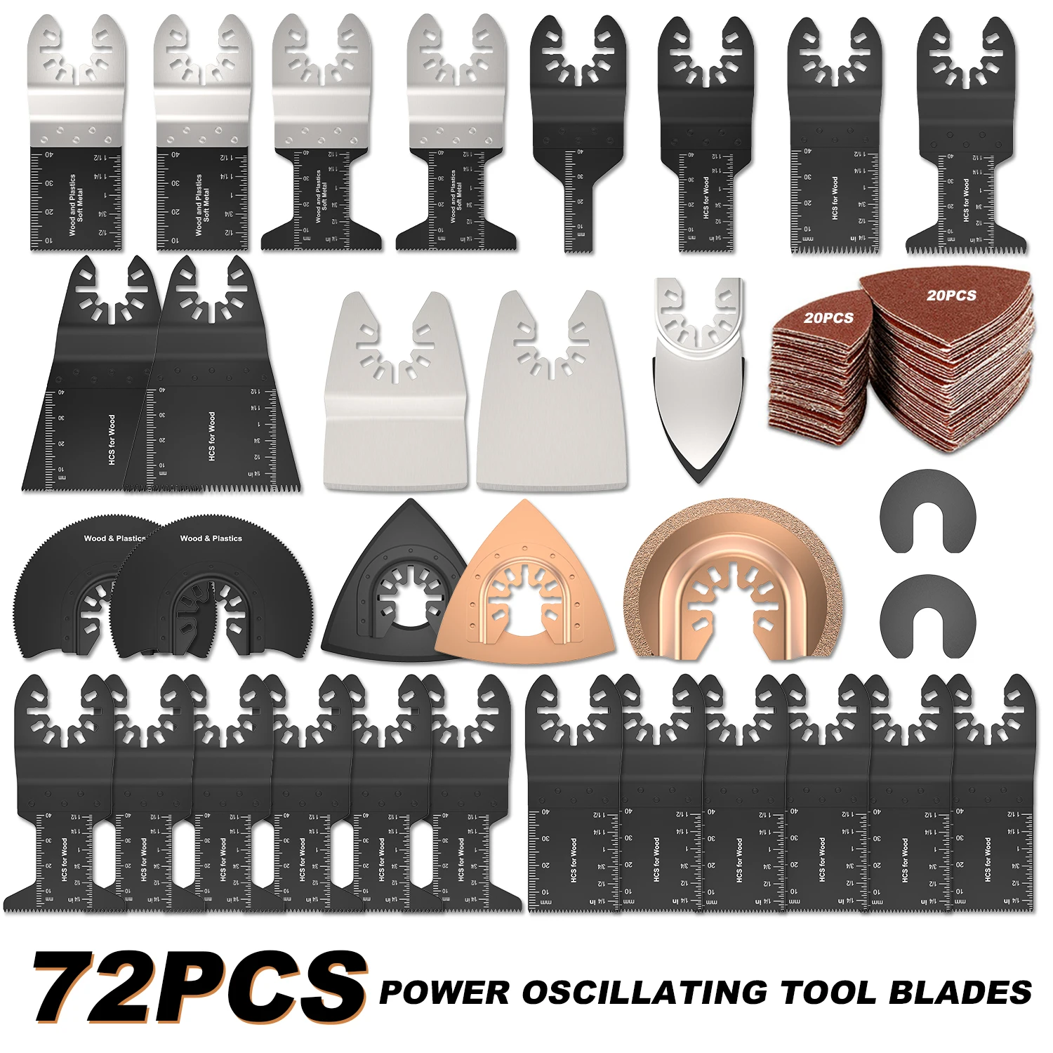 72 Pcs Oscillating Multi Tool Saw Blades For Renovator Power Tools for Fein Multimaster,Dremel,Electric tools Accessories
72 Pcs Oscillating Multi Tool Saw Blades For Renovator Power Tools for Fein Multimaster,Dremel,Electric tools Accessories