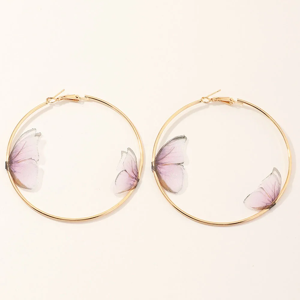 Beautiful Double Butterfly Earrings European Summer Girls Multicolor Big Round Circle Gold Hoop Earrings Women Holiday Earrings
Beautiful Double Butterfly Earrings European Summer Girls Multicolor Big Round Circle Gold Hoop Earrings Women Holiday Earrings