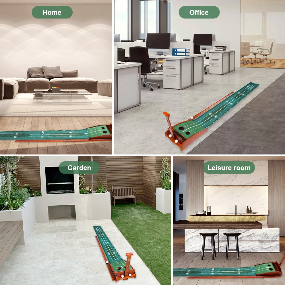 PGM 2021 Wooden Interior Golf Training Aids Putter Trainer Practice Set Putter Practice Pad Golf Putting Mat with Auto Retrun
PGM 2021 Wooden Interior Golf Training Aids Putter Trainer Practice Set Putter Practice Pad Golf Putting Mat with Auto Retrun