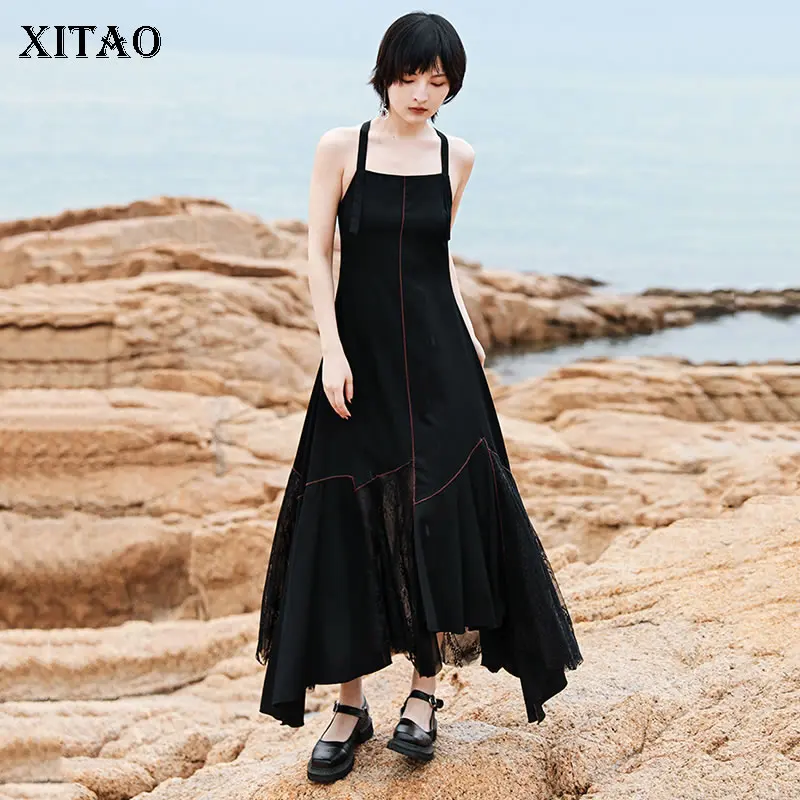XITAO Irregular Lace Mesh Patchwork Dress Fashion Backless Splicing Chain Summer New Black Sleeveless Sling Women LDD2131
XITAO Irregular Lace Mesh Patchwork Dress Fashion Backless Splicing Chain Summer New Black Sleeveless Sling Women LDD2131