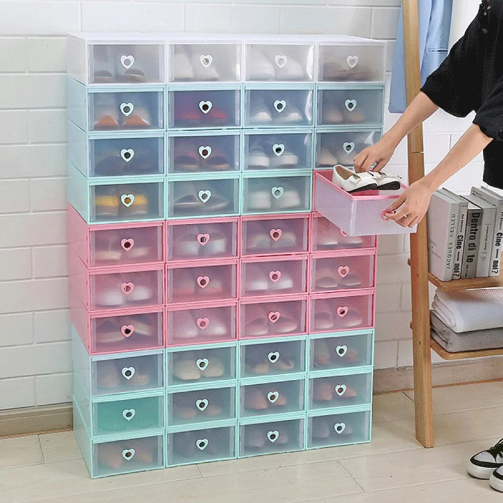 6pcs Drawer Shoes Box Thickened Transparent Case Plastic Shoe Boxes Stackable Removable Organizer Shoebox Storage Shoe Rack
6pcs Drawer Shoes Box Thickened Transparent Case Plastic Shoe Boxes Stackable Removable Organizer Shoebox Storage Shoe Rack