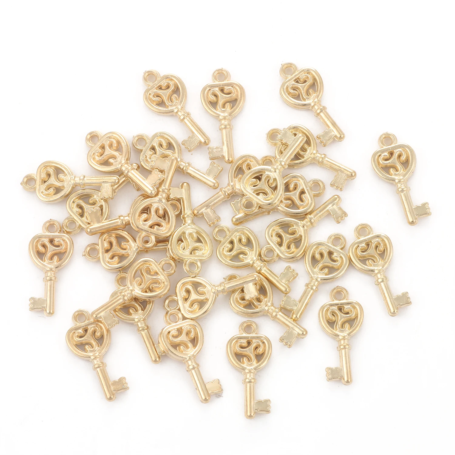 50pcs 20*10mm Gold Color CCB Plastic Key Shape Pendants Charm Loose Spacer for Jewelry Making DIY Bracelet Findings Wholesale
50pcs 20*10mm Gold Color CCB Plastic Key Shape Pendants Charm Loose Spacer for Jewelry Making DIY Bracelet Findings Wholesale