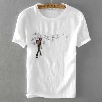 5056 - Summer linen t-shirt men's Chinese style round neck embroidery cotton linen loose thin short sleeve T-shirt
5056 - Summer linen t-shirt men's Chinese style round neck embroidery cotton linen loose thin short sleeve T-shirt