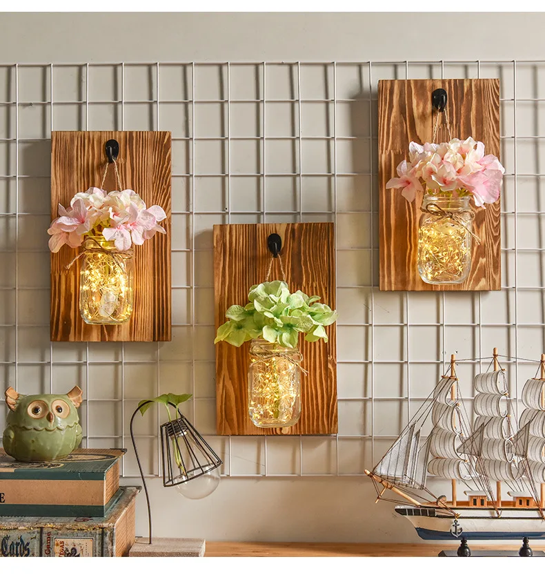Mason Jar Sconce Rustic Home Wall Decor with LED Fairy Lights - Handcrafted Hanging Mason Jar Sconces
Mason Jar Sconce Rustic Home Wall Decor with LED Fairy Lights - Handcrafted Hanging Mason Jar Sconces