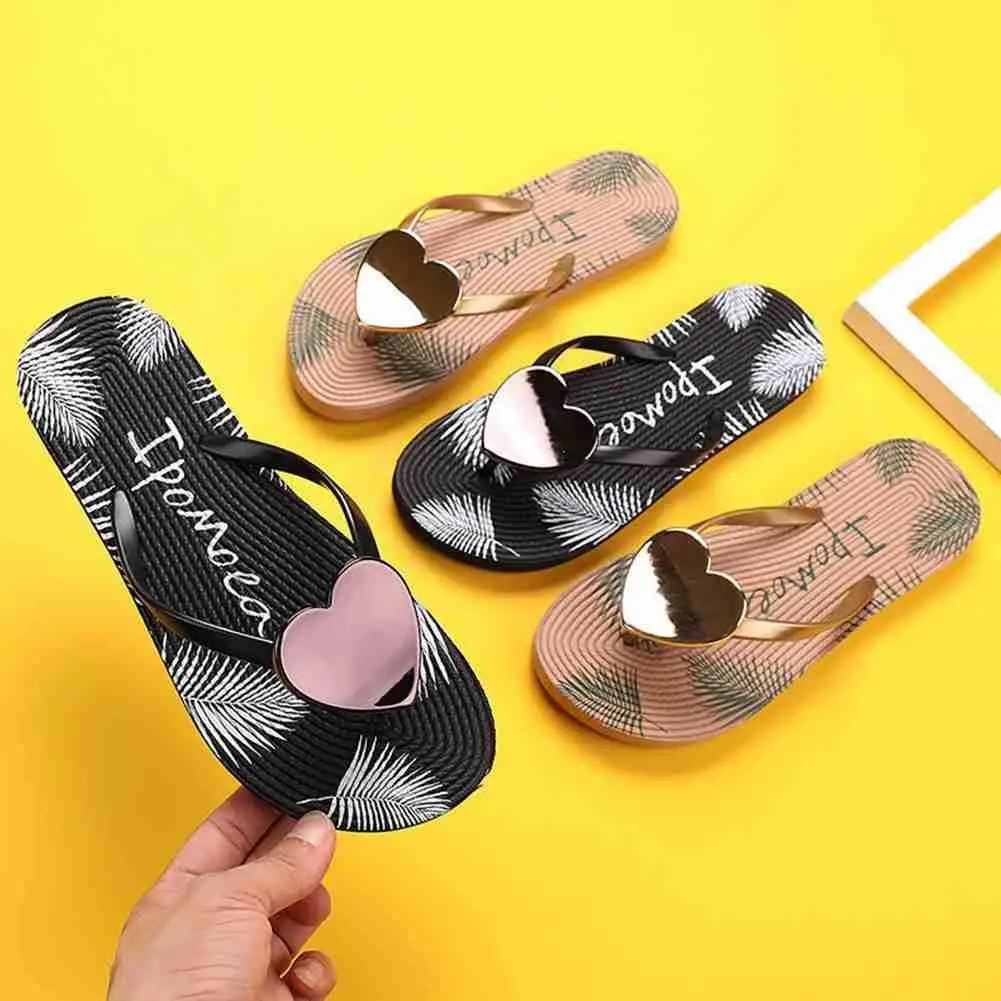 Ladies Beach Flip Flops Comfortable Flat Peach Heart Decoration Summer New Open-toed Slippers Vacation Beach Sandals And Slipper
Ladies Beach Flip Flops Comfortable Flat Peach Heart Decoration Summer New Open-toed Slippers Vacation Beach Sandals And Slipper