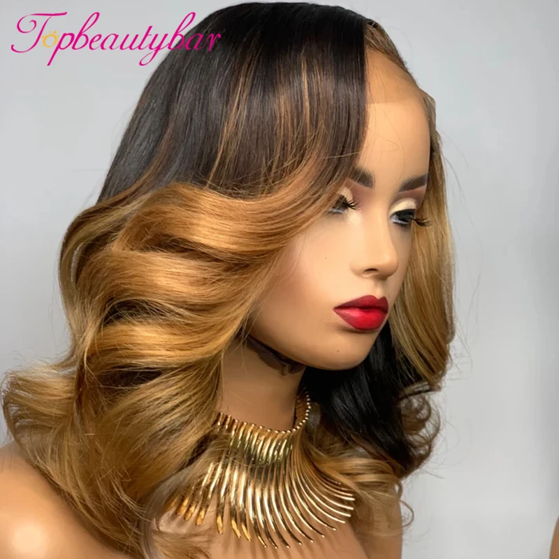 Ombre Highlight Wig Lace Front Human Hair Wigs 180% Brown Honey Blonde Colored Lace Frontal Wig Brazilian Remy Wavy Wigs 
Ombre Highlight Wig Lace Front Human Hair Wigs 180% Brown Honey Blonde Colored Lace Frontal Wig Brazilian Remy Wavy Wigs