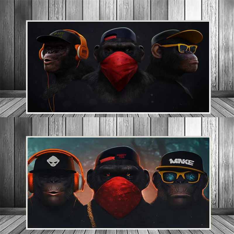 Canvas Poster 3 Monkeys Poster Cool Graffiti Street Art Canvas Painting Wall Art for Living Room Home Decor Posters and Prints
Canvas Poster 3 Monkeys Poster Cool Graffiti Street Art Canvas Painting Wall Art for Living Room Home Decor Posters and Prints