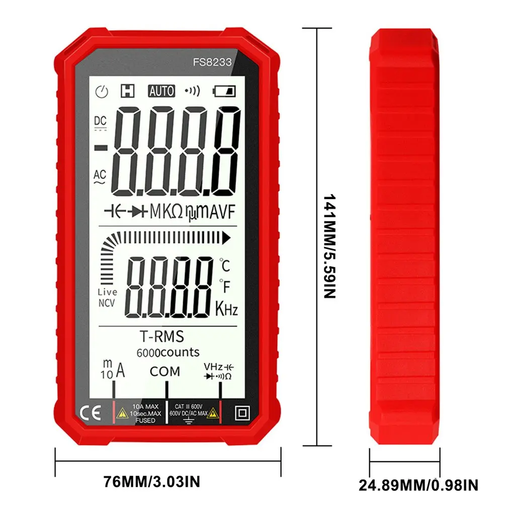 Digital Smart Multimeter Transistor Testers Auto Electrical Capacitance Meter Multi-function Range Tester Multi Meter
Digital Smart Multimeter Transistor Testers Auto Electrical Capacitance Meter Multi-function Range Tester Multi Meter