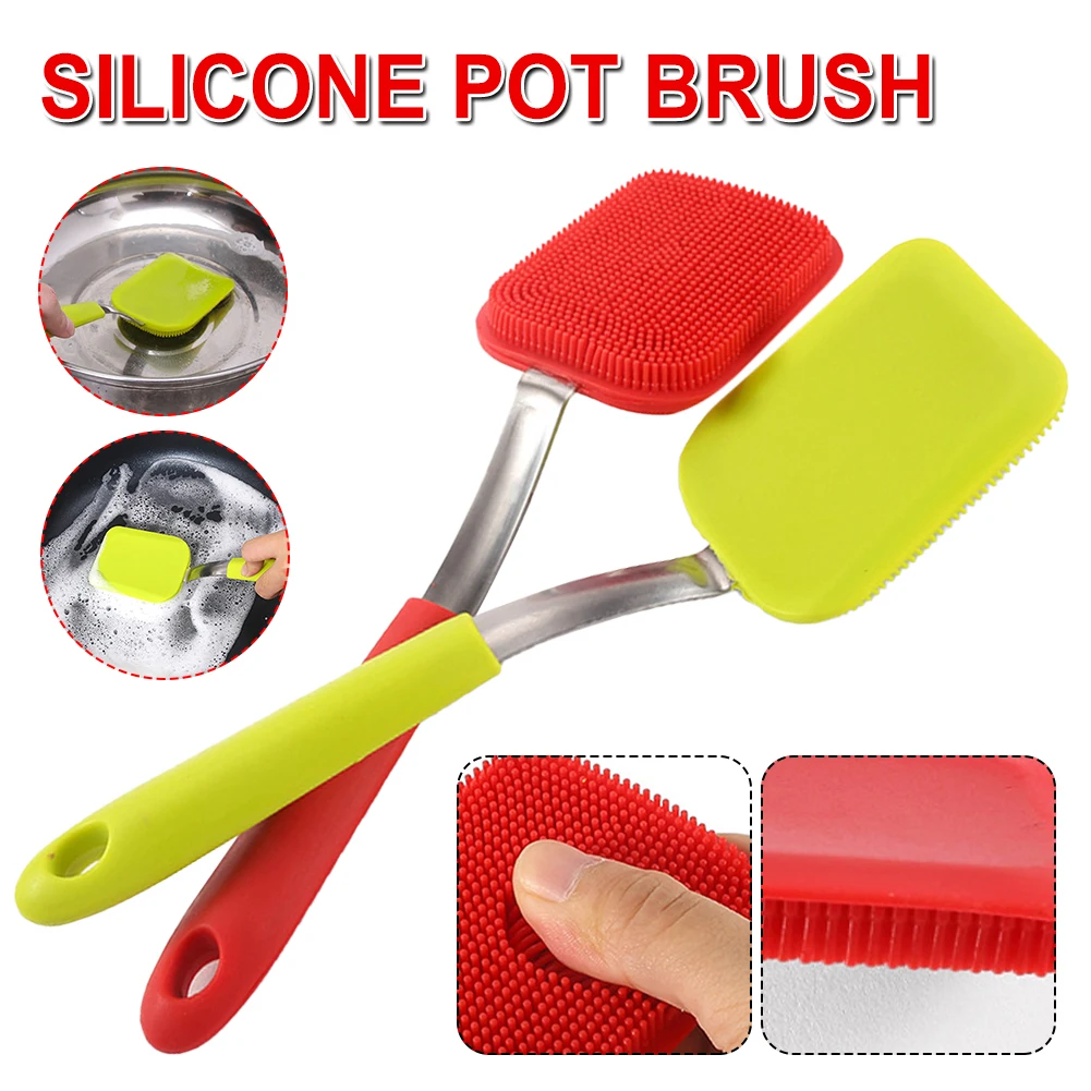 Hangable Silicone Cleaning Brush Kitchen Degreasing Dishes Stainless Steel Handle Pot Washing Brush Kitchen Gadgets New
Hangable Silicone Cleaning Brush Kitchen Degreasing Dishes Stainless Steel Handle Pot Washing Brush Kitchen Gadgets New