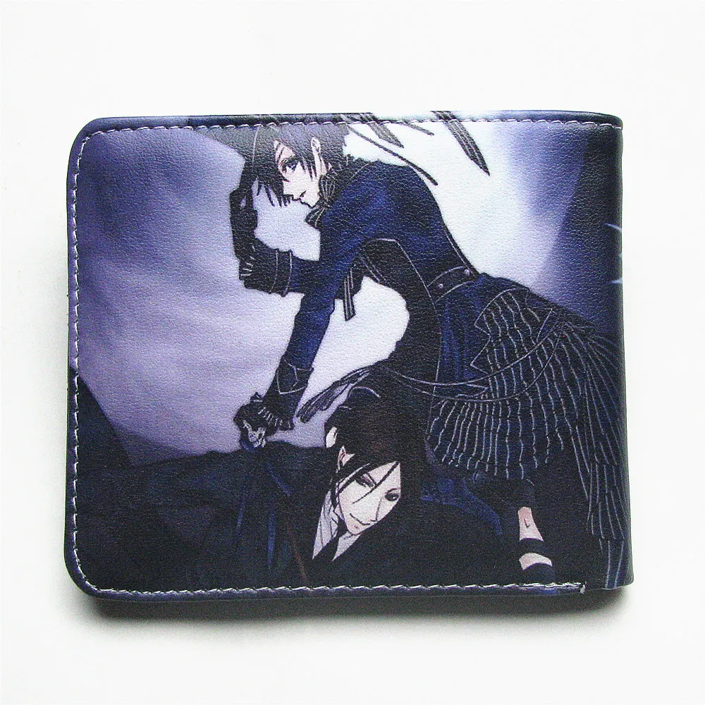 Black Butler Anime Short Wallet Sebastian Michaelis and Ciel Phantomhive Bifold Coin Purse Gift | Багаж и сумки