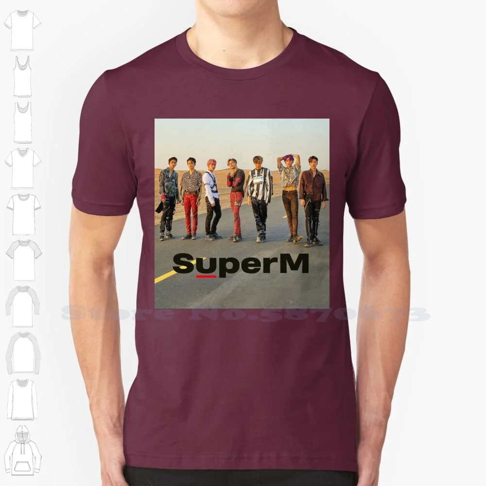 Забавная летняя футболка Superm для мужчин женщин Kpop Корея Pop Nct 127 Exo Exol 2020 Kai Baekhyung Taemin
