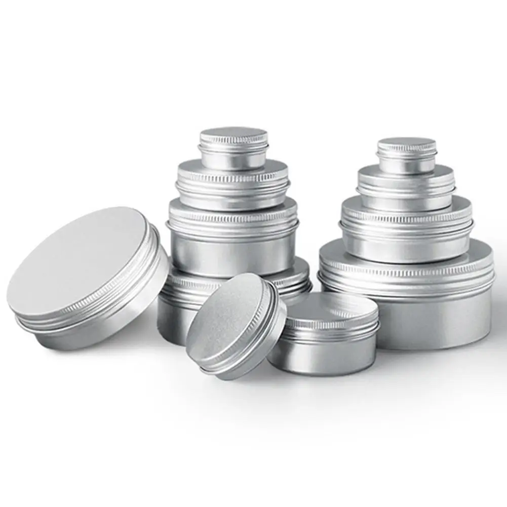 Empty Silver Aluminum Cans Screw Top Round Candle Spice Cans with Screw Lid Containers Balm Cosmetic Cream Make Up Pot
Empty Silver Aluminum Cans Screw Top Round Candle Spice Cans with Screw Lid Containers Balm Cosmetic Cream Make Up Pot