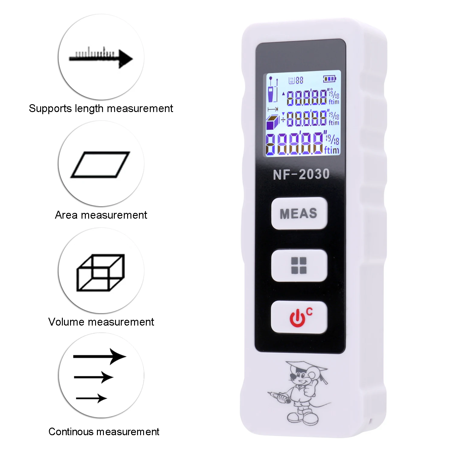 Handheld 30M Backlight Digital Laser Rangefinder 4 Modes Adjustable Distance Meter Measuring Device Range Finder
Handheld 30M Backlight Digital Laser Rangefinder 4 Modes Adjustable Distance Meter Measuring Device Range Finder