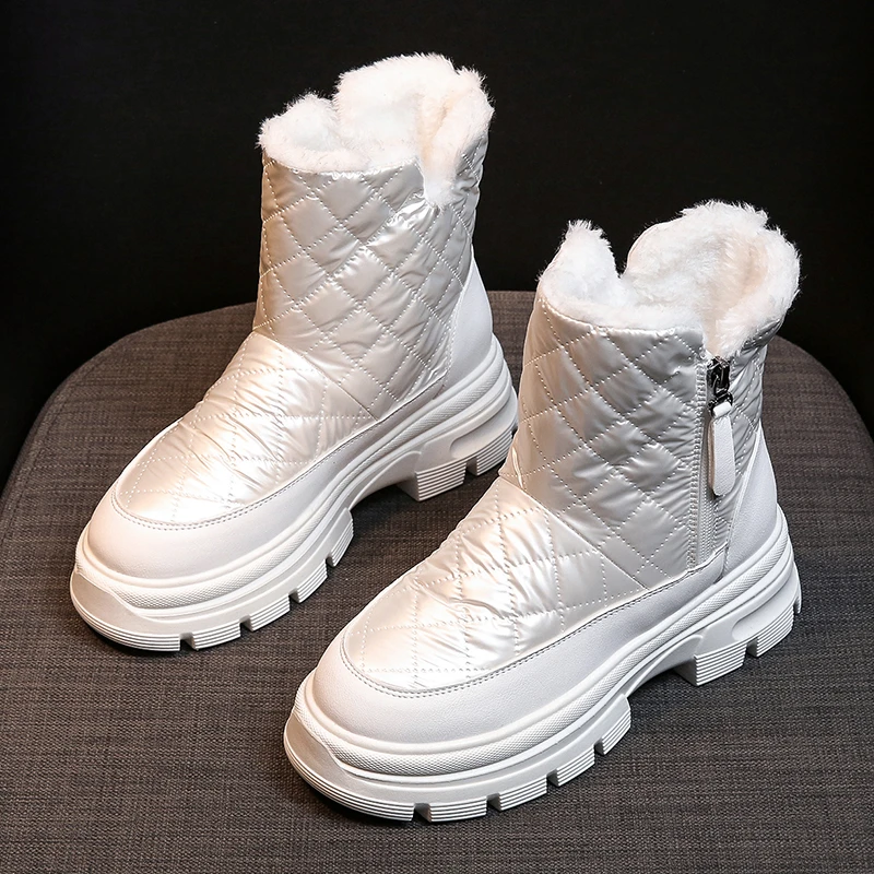 White Winter Boots Women 2021 New Fashion Chunky Fur Ankle Snow Boots For Women Sneakers Black Platform Shoes Zipper Designer
White Winter Boots Women 2021 New Fashion Chunky Fur Ankle Snow Boots For Women Sneakers Black Platform Shoes Zipper Designer
