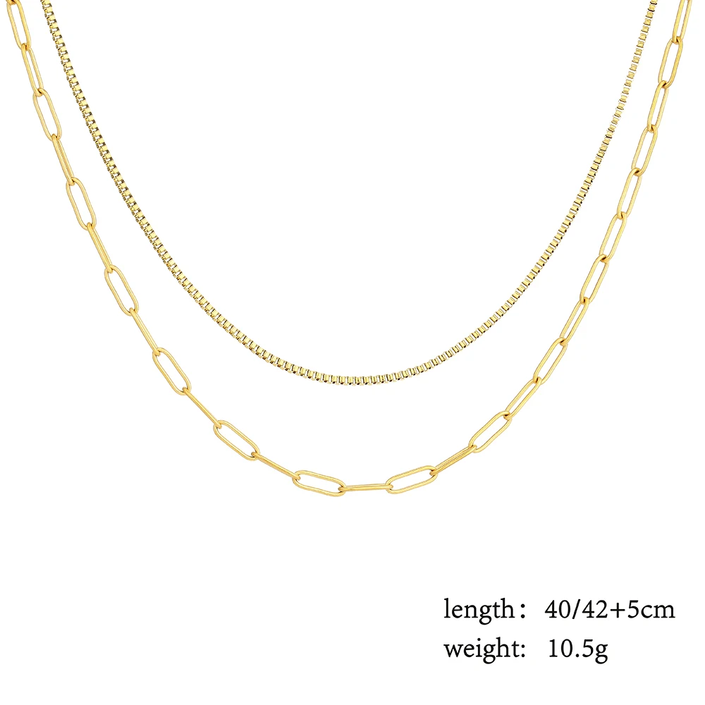 Wholesale Chunky Double Layered Choker Necklace Stainless Steel Consistent Largo Box Chain for Mother's Day 10pcs/lot
Wholesale Chunky Double Layered Choker Necklace Stainless Steel Consistent Largo Box Chain for Mother's Day 10pcs/lot