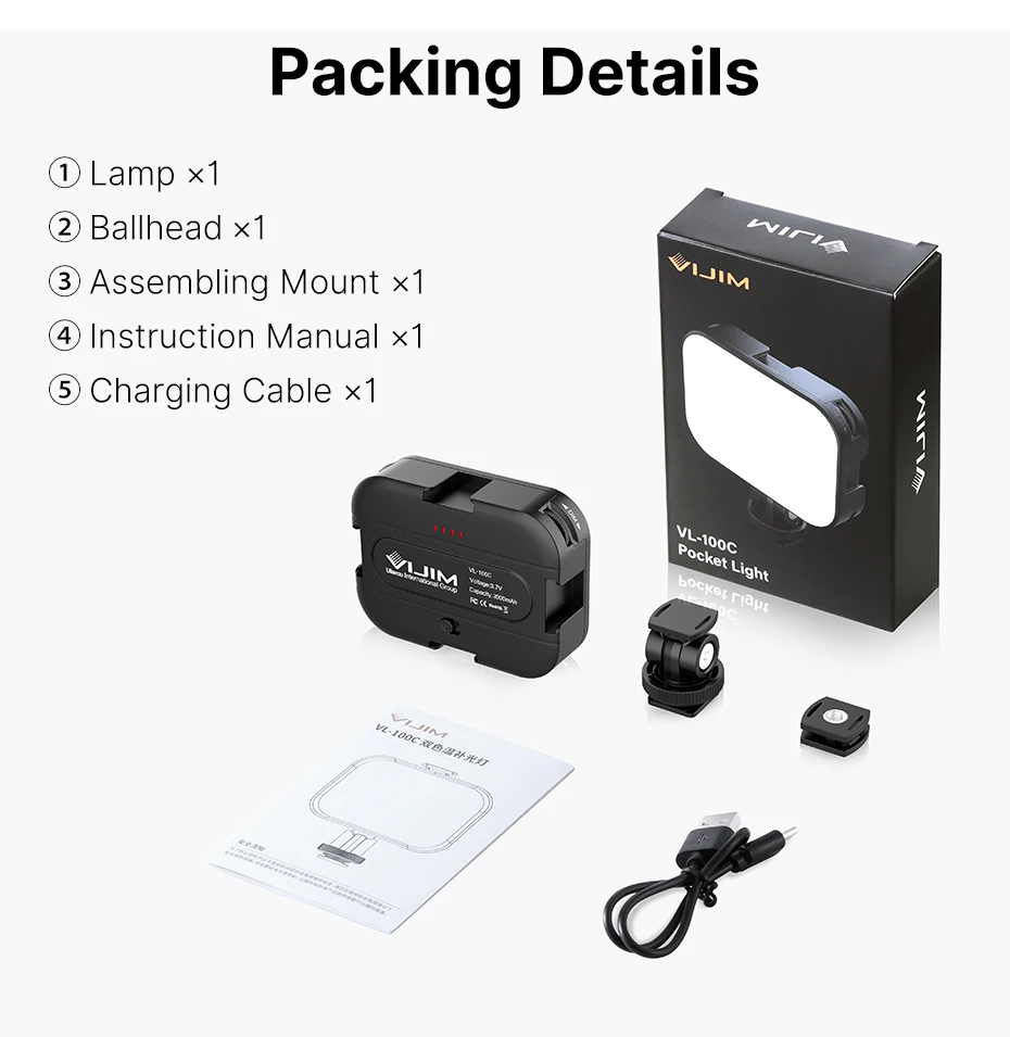 Ulanzi Vijim VL-100C LED Light Mini Soft Light On Camera Fill Light 2500K-6500K Dimmable Light For Gopro DSLR Phones Lamp Light
Ulanzi Vijim VL-100C LED Light Mini Soft Light On Camera Fill Light 2500K-6500K Dimmable Light For Gopro DSLR Phones Lamp Light