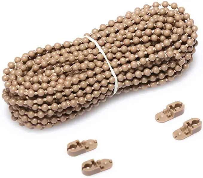 Plastic Blinds Beaded Chain Cord - Vertical Roman Roller Shade Blind Ball Chain Repair with 2pcs Connector Clips
Plastic Blinds Beaded Chain Cord - Vertical Roman Roller Shade Blind Ball Chain Repair with 2pcs Connector Clips