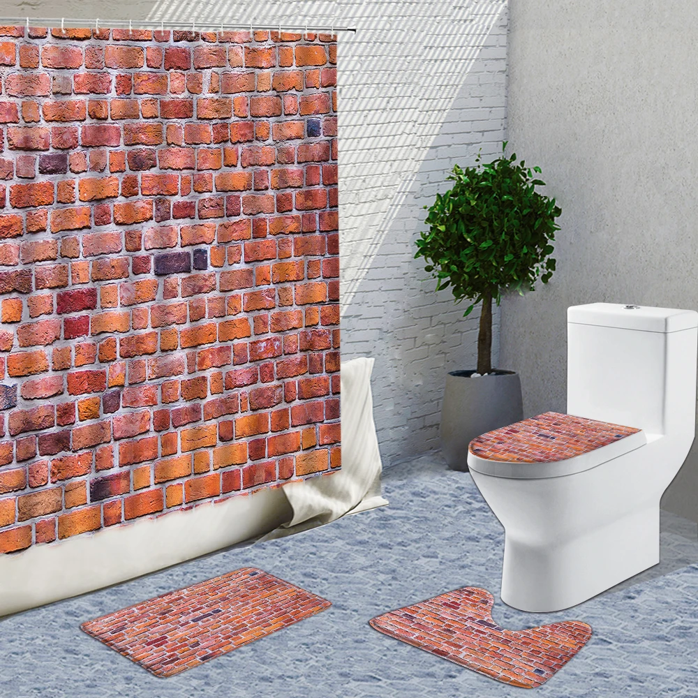 Dark Gray Stone Pattern Shower Curtains 4pcs Sets 3D Texture Stones Bathroom Curtain Hook Toilet Decor Non-Slip Bath Mats Rugs
Dark Gray Stone Pattern Shower Curtains 4pcs Sets 3D Texture Stones Bathroom Curtain Hook Toilet Decor Non-Slip Bath Mats Rugs