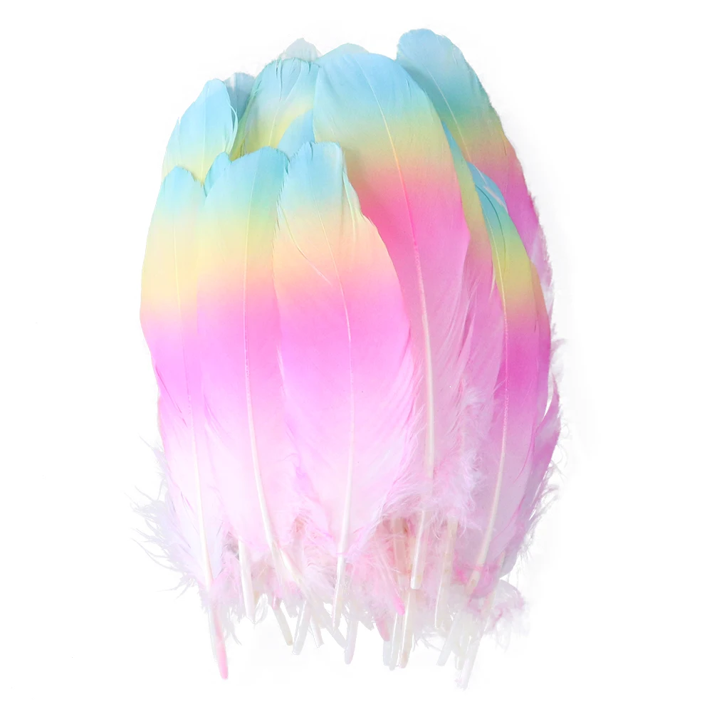 Rainbow Color Goose Feather for Craft Natural Feather Wedding Jewelry Making Plumes 15-20cm/6-8 " Hat Decoration Accessories
Rainbow Color Goose Feather for Craft Natural Feather Wedding Jewelry Making Plumes 15-20cm/6-8 " Hat Decoration Accessories