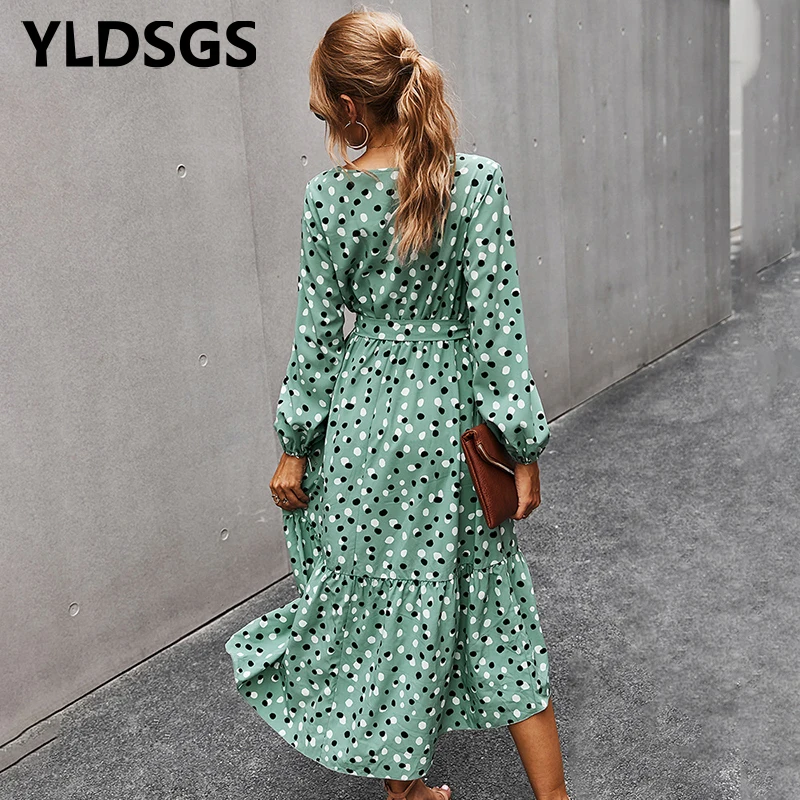 YLDSGS New Women'S Summer Casual Long-Sleeved Polka Dot Bohemian Dress Party Vacation Dress Round collar Fashion Sexy Robe
YLDSGS New Women'S Summer Casual Long-Sleeved Polka Dot Bohemian Dress Party Vacation Dress Round collar Fashion Sexy Robe