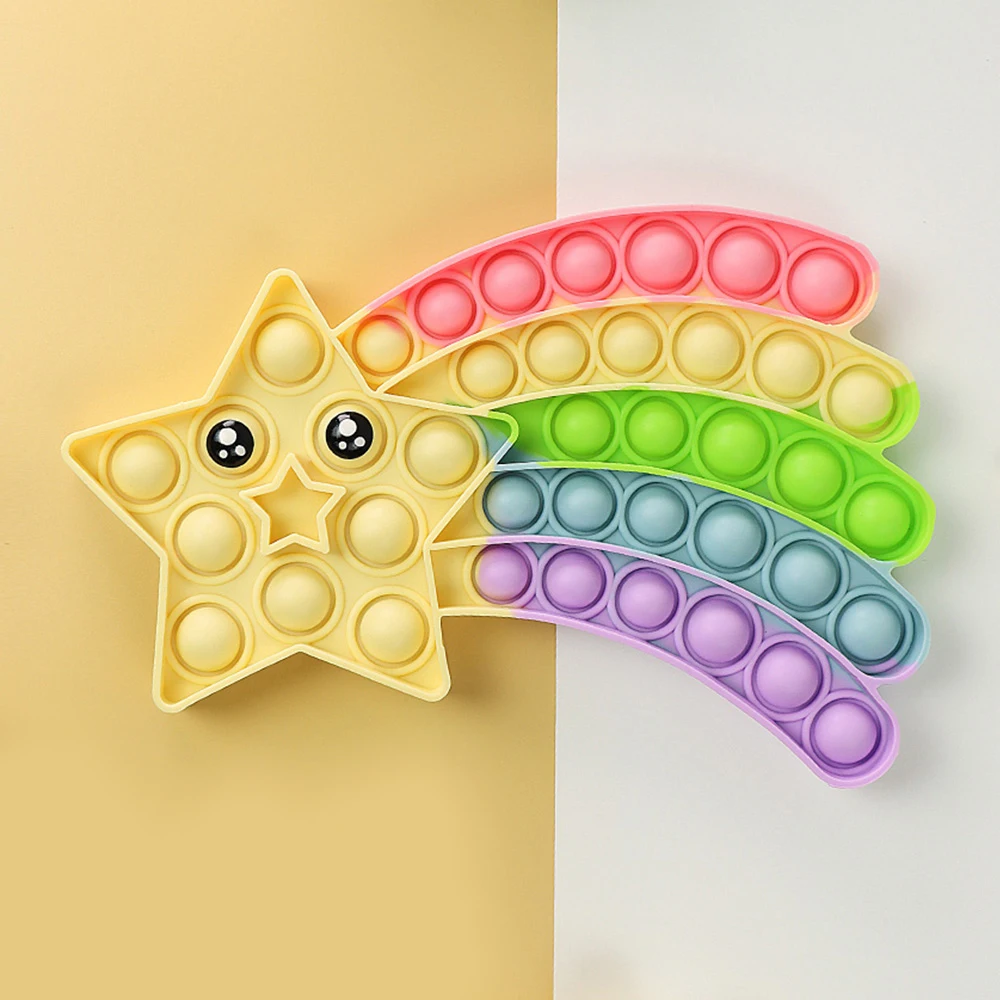 Star Stress Relief Squishy Push Bubble Kids Sensory Fidget Toys Autisim Special Game Rainbow Antistress Fidget Toy for Adult
Star Stress Relief Squishy Push Bubble Kids Sensory Fidget Toys Autisim Special Game Rainbow Antistress Fidget Toy for Adult