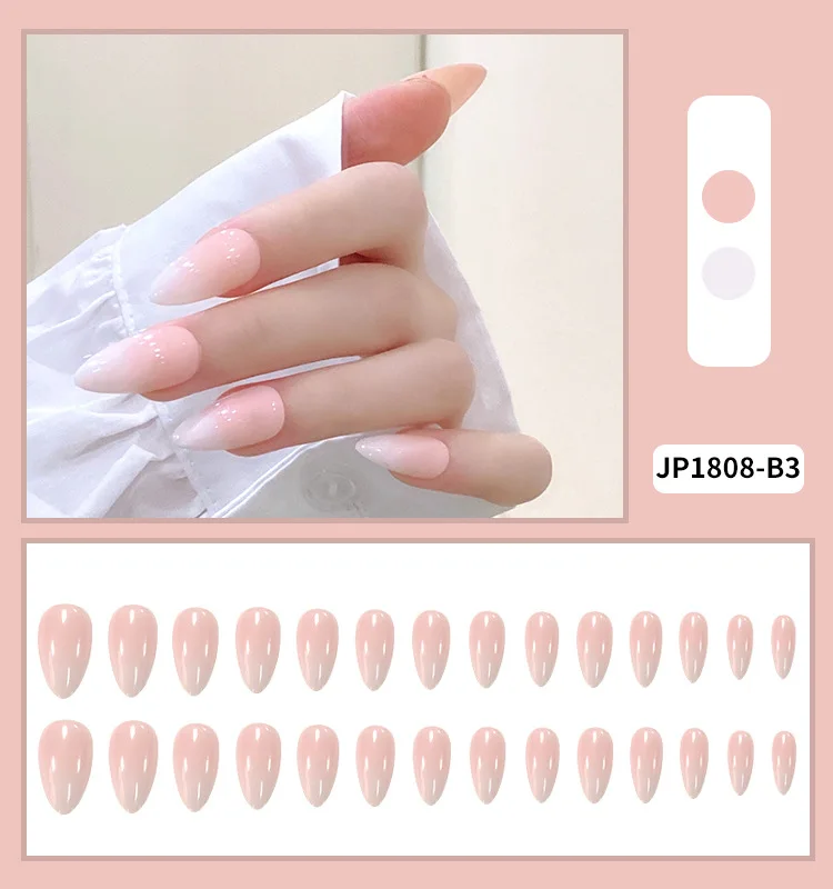 Fake Nails Long Pointed Tip Pink and White Gradient Nail Stickers Finished Nail Stickers 24 Pcs Nail Stickers With Glue
Fake Nails Long Pointed Tip Pink and White Gradient Nail Stickers Finished Nail Stickers 24 Pcs Nail Stickers With Glue