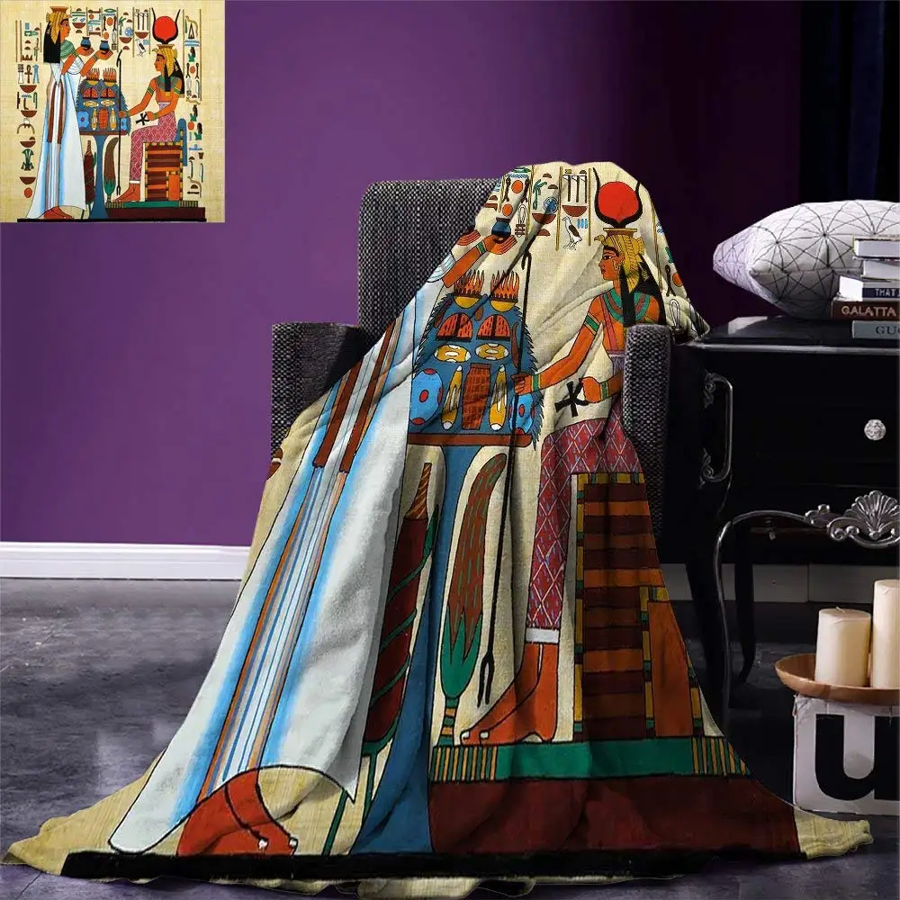 Retro Soft Throw Blanket for Bed Fleece Sofa Papyrus Design with Elements of Ancient Egyptian History Warm Balnkets
Retro Soft Throw Blanket for Bed Fleece Sofa Papyrus Design with Elements of Ancient Egyptian History Warm Balnkets