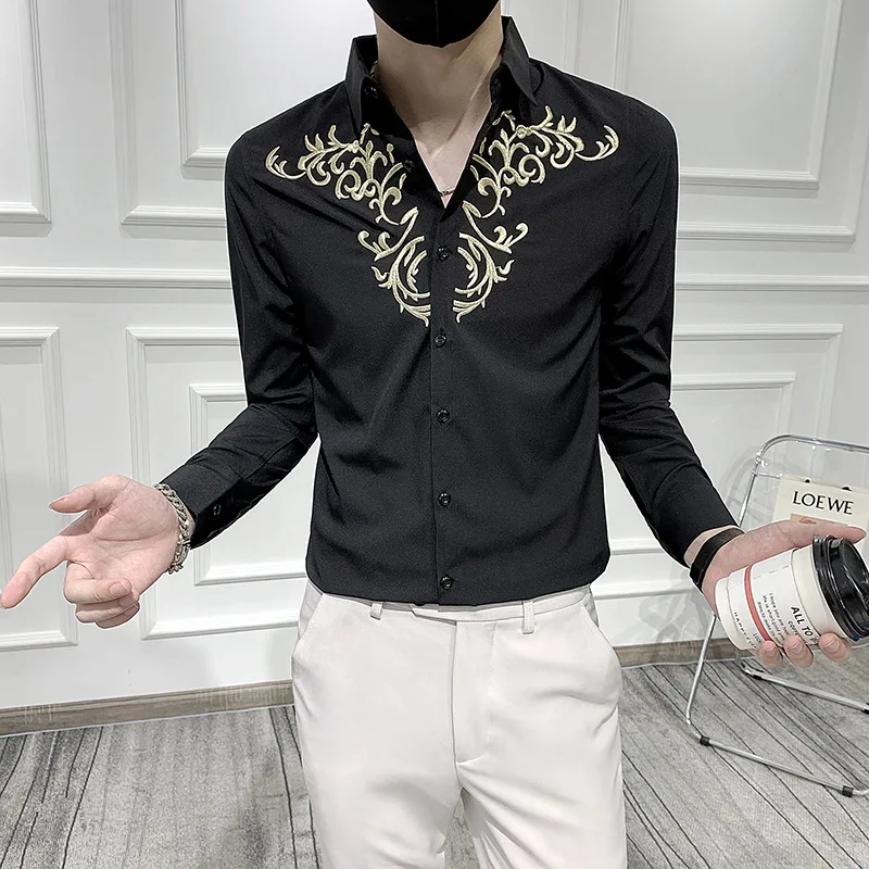2021 autumn new style handsome style large size embroidered shirt fashion trend men's slim long-sleeved shirt shirts for men
2021 autumn new style handsome style large size embroidered shirt fashion trend men's slim long-sleeved shirt shirts for men