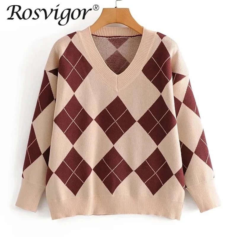 Винтажный вязаный свитер с узором ромбиками, модный тонкий шикарный пуловер с длинным рукавом, Женский Повседневный свободный милый элеган...
Винтажный вязаный свитер с узором ромбиками, модный тонкий шикарный пуловер с длинным рукавом, Женский Повседневный свободный милый элеган...