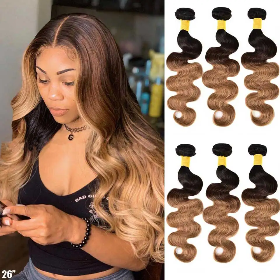 

Ombre Body Wave 3 4 Bundles Deal Cambodian Raw Wet And Wavy Human Hair Bundles Brazilian Peruvian Malaysian Virgin Hair Bundles