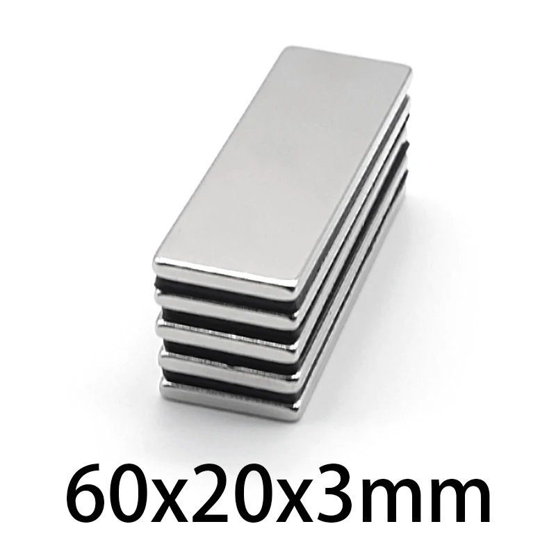 3-50 Pcs 60x20x3 neodymium magnet 60mm x 20mm x 3mm n35 ndfeb super powerful permanent magnetic magnets rare earth
3-50 Pcs 60x20x3 neodymium magnet 60mm x 20mm x 3mm n35 ndfeb super powerful permanent magnetic magnets rare earth