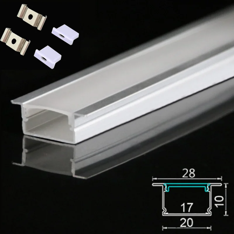

DHL 10-100PCS 1m Recessed LED aluminum profile Led Line light 3528 5050 5630 hard/soft led strip,milky cover aluminum channel