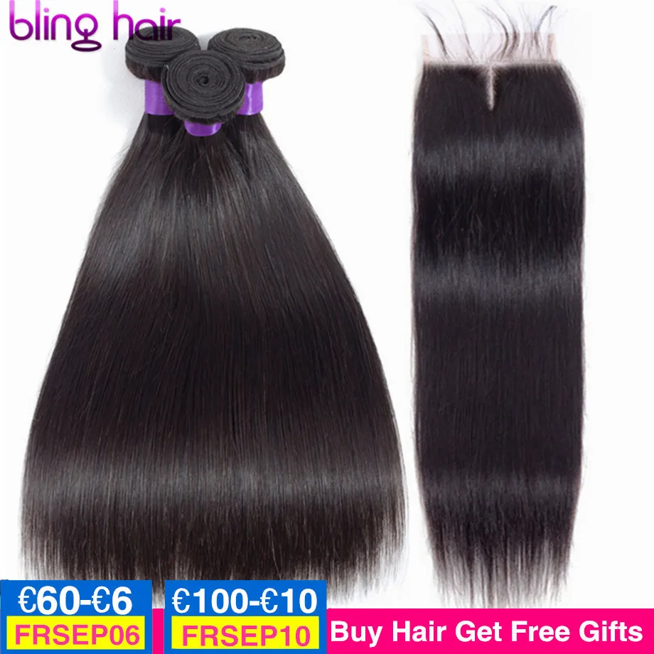 Bling Hair Brazilian Straight Hair Bundles with Closure Human Hair Bundles with Lace Closure Remy Hair Extensions Natural Color
Bling Hair Brazilian Straight Hair Bundles with Closure Human Hair Bundles with Lace Closure Remy Hair Extensions Natural Color