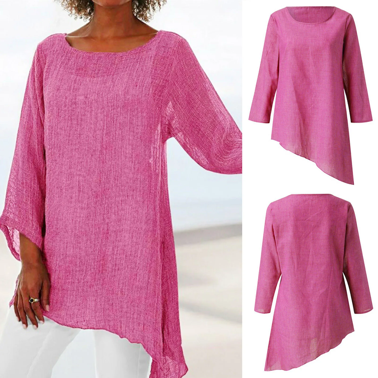 Women's 2021 Plus Size T-shirt Cotton And Linen Round Neck Solid Color Long-sleeved Irregular Loose Shirt T-shirt Top Футболка
Women's 2021 Plus Size T-shirt Cotton And Linen Round Neck Solid Color Long-sleeved Irregular Loose Shirt T-shirt Top Футболка