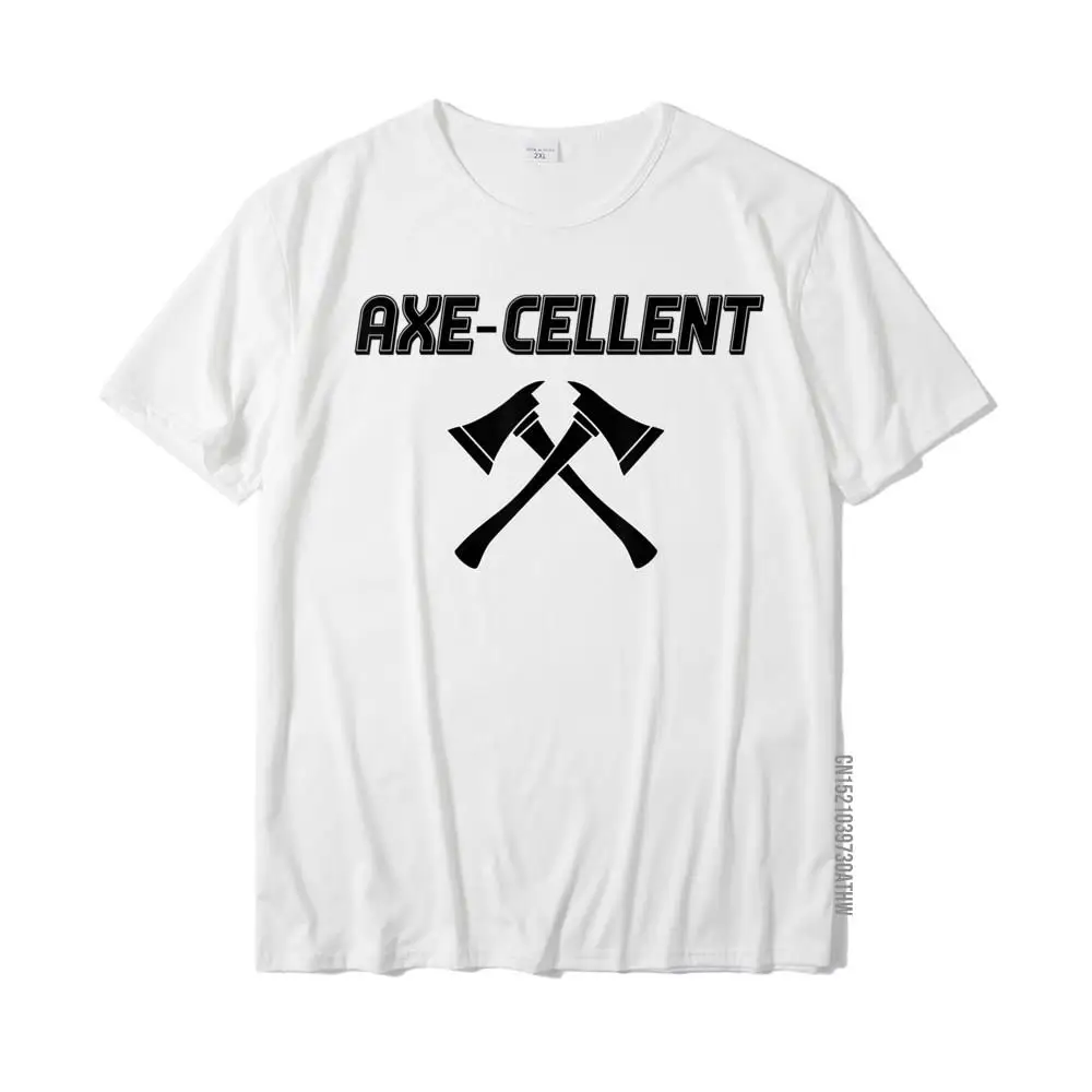 

Mens AXE-Cellent Funny Axe Throwing Lumber Jack Shirt Fitted Funny T Shirt Cotton Men's Tops & Tees Funny