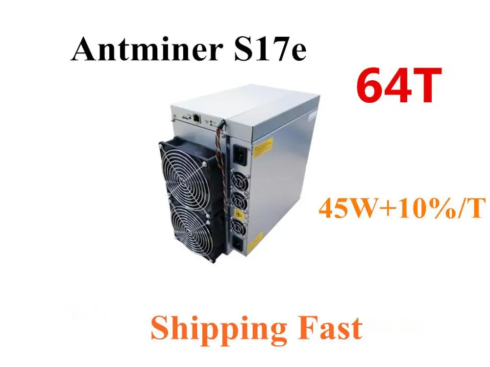 Фото AntMiner S17e 64TH/S с PSU BTC Майнер лучше чем S9 S9j S15 T17 S17 Pro WhatsMiner M3 M21S M20S Innosilicon T2T Ebit