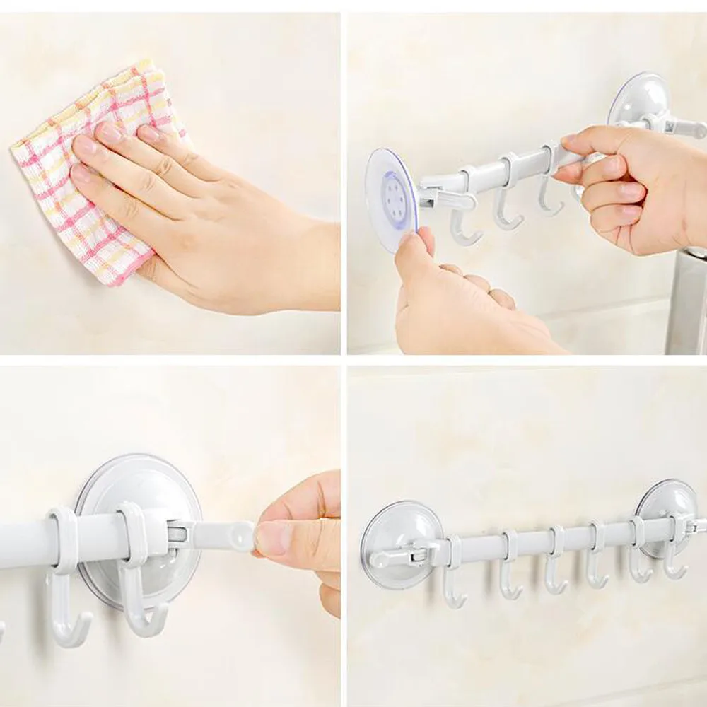 6 Hooks Towel Rack Wall Vacuum Rack Suction Cup Bathroom Kitchen Wall Door Holder Practical storage Sucker Hanger
6 Hooks Towel Rack Wall Vacuum Rack Suction Cup Bathroom Kitchen Wall Door Holder Practical storage Sucker Hanger