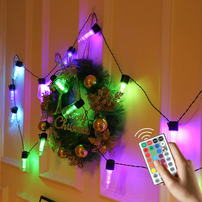 Christmas party RGB Bulb string light USB+ remote 10/20 leds Beautiful and romantic Outdoor courtyard decoration 2022 new year
Christmas party RGB Bulb string light USB+ remote 10/20 leds Beautiful and romantic Outdoor courtyard decoration 2022 new year