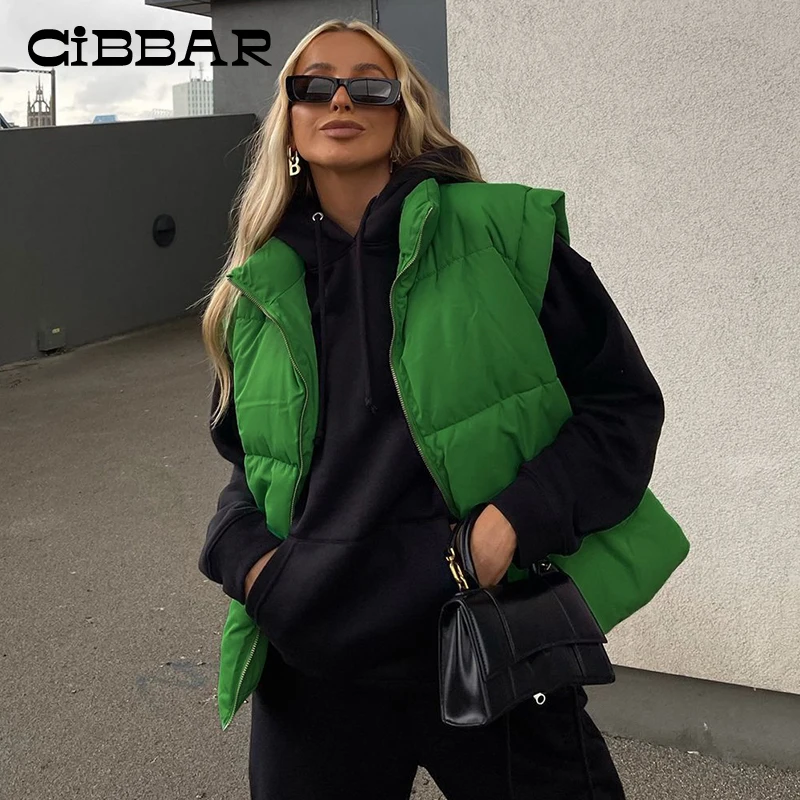 CIBBAR Winter Solid Women Jackets Vest Cotton-padded Casual Turtleneck Sleeveless All-Match Hipster Overcoats Zip Chic Outerwear
CIBBAR Winter Solid Women Jackets Vest Cotton-padded Casual Turtleneck Sleeveless All-Match Hipster Overcoats Zip Chic Outerwear