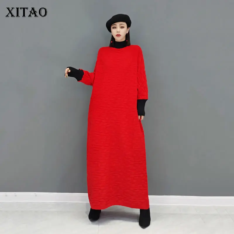 Женское трикотажное платье XITAO, трикотажное платье контрастных цветов с высоким воротником, Свободный пуловер на осень и зиму, модель GWJ1362
Женское трикотажное платье XITAO, трикотажное платье контрастных цветов с высоким воротником, Свободный пуловер на осень и зиму, модель GWJ1362