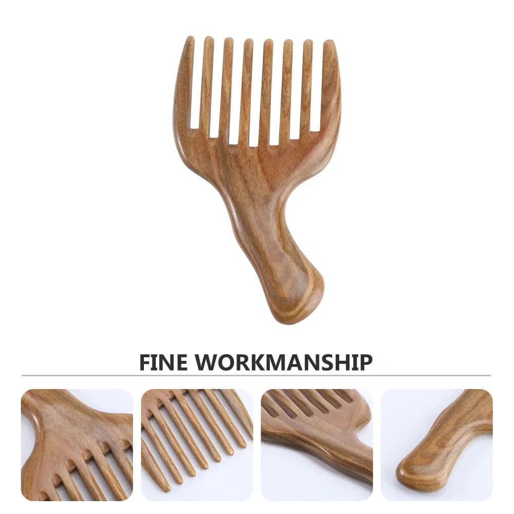 

1PC Wide Tooth Wooden Comb Sandalwood Hair Comb Hairdressing Rake Combs with Handle