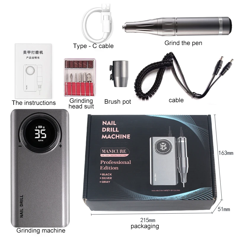 Nail Drill Machine 35000rpm Rechargeable Nail File For Manicure Nail Gel Polisher Apparatus Electric Manicure Nails Accesorios
Nail Drill Machine 35000rpm Rechargeable Nail File For Manicure Nail Gel Polisher Apparatus Electric Manicure Nails Accesorios